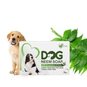 Pet Life Luxury Neem Soap for Dogs Clean & Shiny Hair for Golden Retriever Dog & Puppy | Made with Natural Ingredients | Organic Dog Soap Skin & Coat Care for All Dog Breed - 75 Gm (Pack of 3)