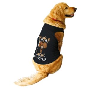 Ruse. Pet Bosspup Round Neck Sleeveless Vest Tank T-Shirt/Tees for Dog Clothes Summer Apparel./X-Large (Full Grown Retrievers, Labs etc.)