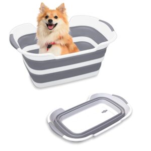 Smoochie Collapsible Dog Bathtub, Multipurpose Folding Bath Tub for Dog/Cat/Pet, Portable Bathtub for Dog Wash, Travel Shower for Dogs, Pet Bathtub and Bathing Supplies - Water Capacity 7.1Gal/27L
