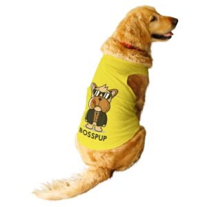 Ruse. Pet Bosspup Round Neck Sleeveless Vest Tank T-Shirt/Tees for Dog Clothes Summer Apparel./X-Large (Full Grown Retrievers, Labs etc.)